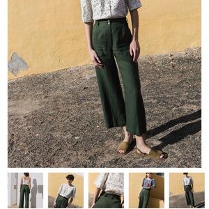 SARAH fit and flare linen pants